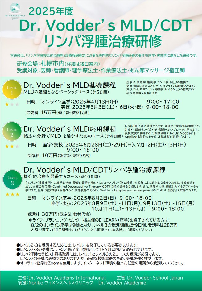 Dr. Vodder研修(名古屋)のお知らせ